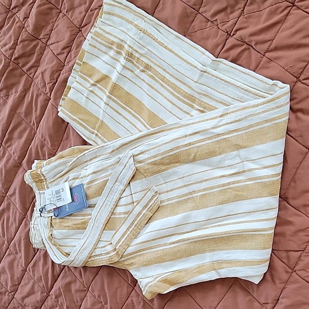 Linen blend wide leg pants